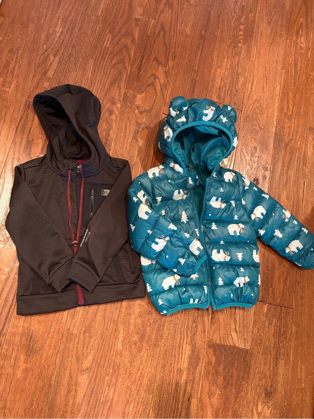 Teal Polar Bear Puffer Jacket for Kids
